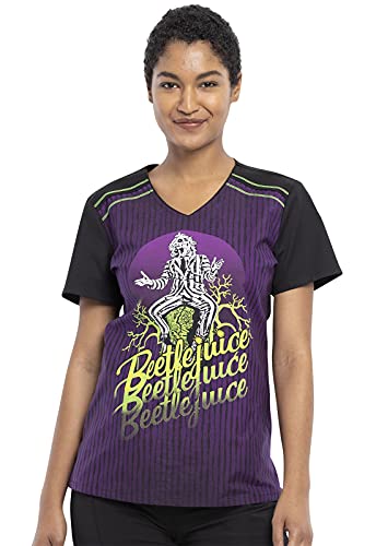 Tooniforms Women Scrubs Top V-Neck TF694, XS, It's Showtime