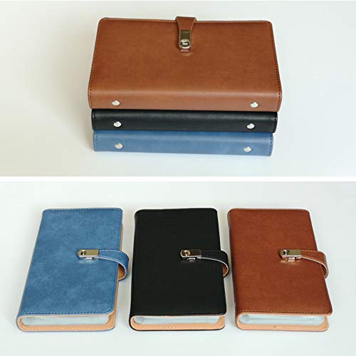 Office Business Card Organizer Book Folder Hold 240 Cards Portable Travel Credit Card Case PU Leather Booklet Holder (Black)