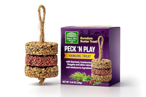 Small Pet Select - Peck n Play Hanging Treat for Chickens Ducks and Poultry. Natural Foraging Treat Enrichment UK Made - 240g