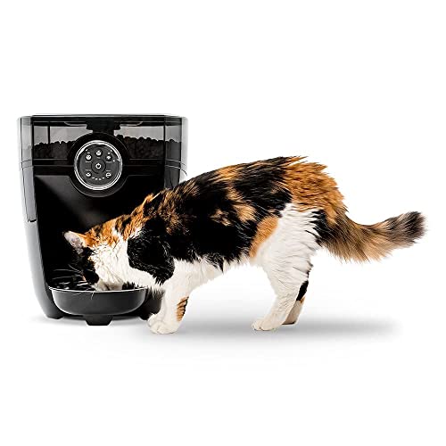 Feeder-Robot - WiFi-Enabled, Automatic Pet Feeder - Black - Designed and Assembled in The USA - Automatic Cat Feeder - Automatic Dog Feeder - Feed Your Pet from Anywhere