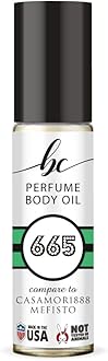 BC Perfume 665 Inspired by Casamor1888 Mefisto For Men Replica Fragrance Body Oil Dupes Alcohol-Free Sample Travel Size Concentrated Long Lasting Roll-On 0.3 Fl Oz/10ml