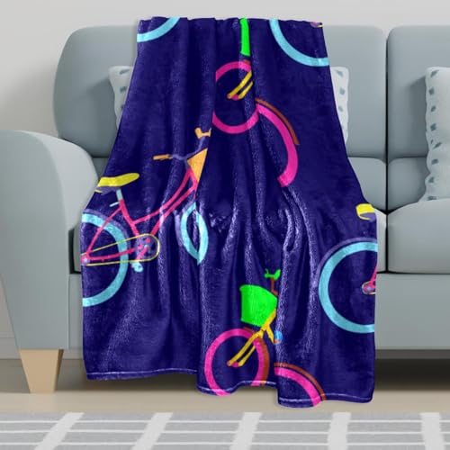 Couverture polaire bicyclette 150x100cm pour lit et canapé