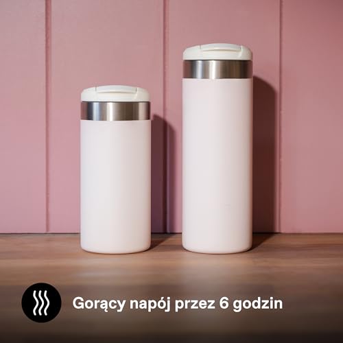 Stanley Aerolight Transit Kubek Podróżny 0.47L - Utrzymuje ciepło przez 6 godzin - utrzymuje zimno przez 8 godzin - Można myć w zmywarce - Szczelny - Rose Quartz