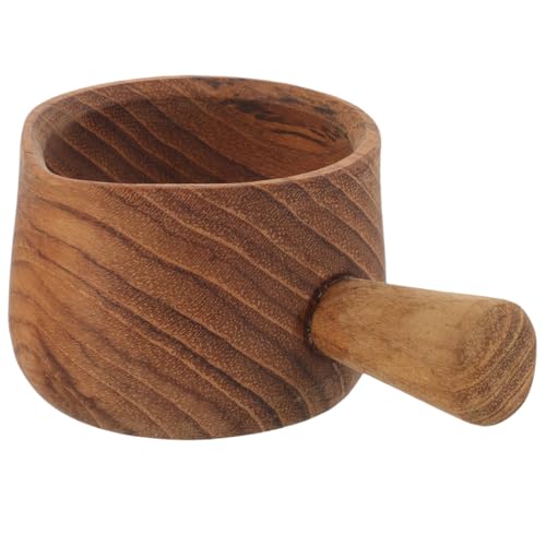 Cabilock Wooden Milk Cup Espresso Mini Water Kettle Pouring Pitcher Coffe Syrup Sauce Containers Syrup Creamer Container Mini Sauce Pitcher Mini Creamer Pitcher Coffe Creamer Tea Pitcher