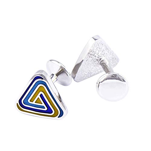 Mancuernillas de hombre KnBoB triángulo esmalte plata