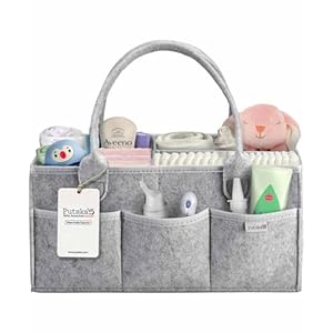 PUTSKA Baby Diaper Caddy Organizer Nursery Basket – A Baby Basket Gift Registry For Baby Shower List. This Is A Baby Must Haves Essentials. Neutral Baby Stuff For Newborn Boy Nursery Decor Or Girl