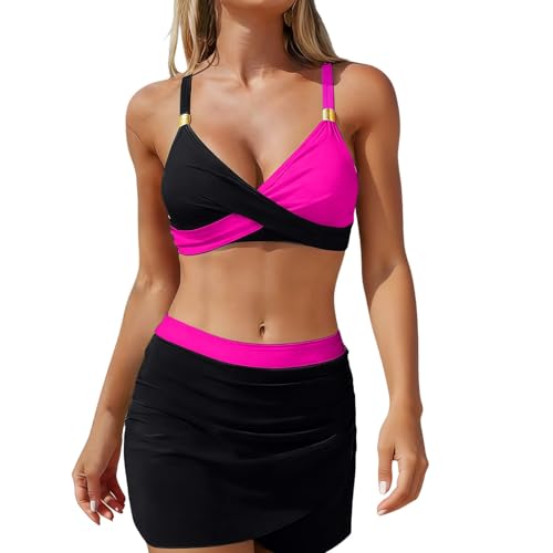Yekdmxop Tankinis Mujer Talla Grande Sexy Tankini Mujer Cintura Alta Swimwear Y2k Push Up Reductor Barriga Ropa De Baño Deportivo Gordita Beachwear con Relleno Moda Swimsuit Playa Veraneo