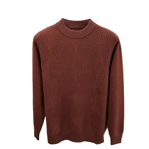 Suéter de punto de cachemira pura hombre cuello medio jersey de abrigo invierno otoño elegante