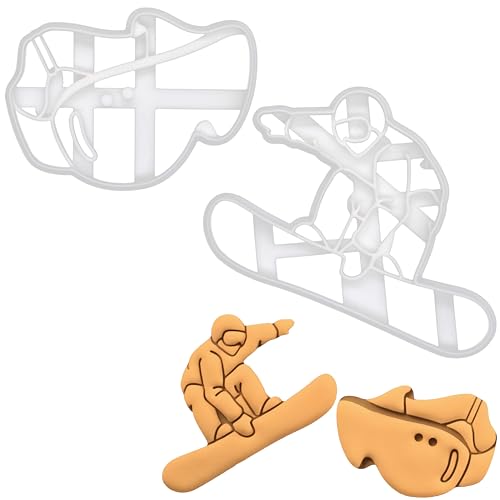 Bakerlogy Snowboarding Cookie Cutter Set (2 Pieces)