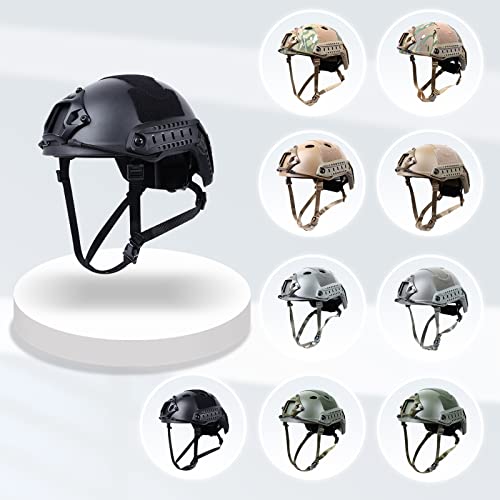 Ghileo Airsoft Helmet, Adjustable Fast Mh Jump Protective Gear For Tactical Paintball Game Skateboard Outdoor Sports Black #TOP6