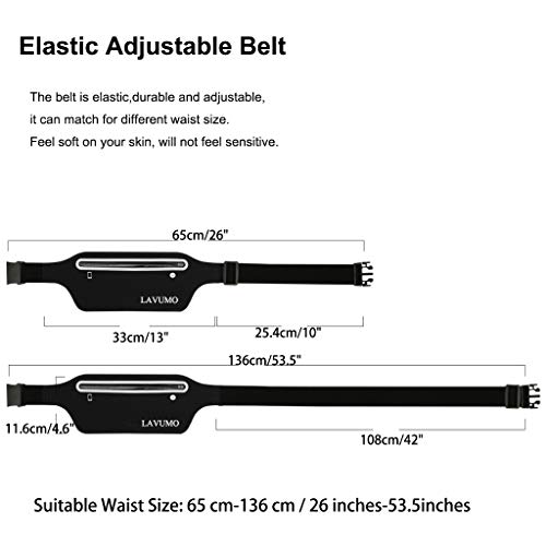 LAVUMO Sport Hüfttasche Lauftasche Handy Jogging Laufgürtel Damen Herren Bauchtasche Belt für iPhone 16 Pro Max Plus 15 14 13 Samsung S25 S24 Ultra Huawei Smartphone unter 7,0' Joggen Gürtel