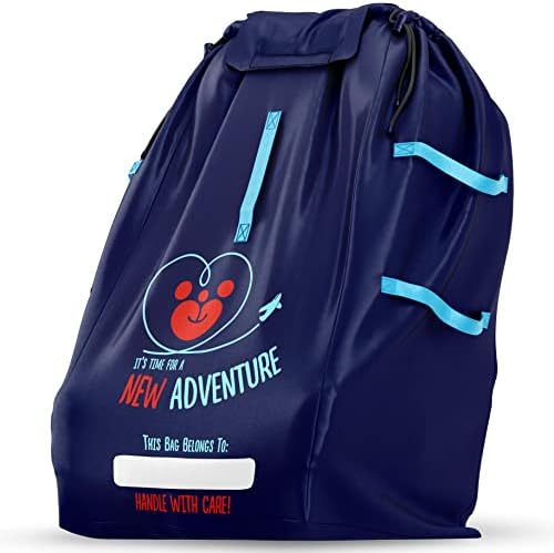 MyEasy Convertible Car Seat Travel Bag for Airplane - Baby Gate Check Bag for Car Seats - Portable Car Seat Backpack for Air Travel - Durable Flight Bag for Car Seat - Universal Fit - with E-Book