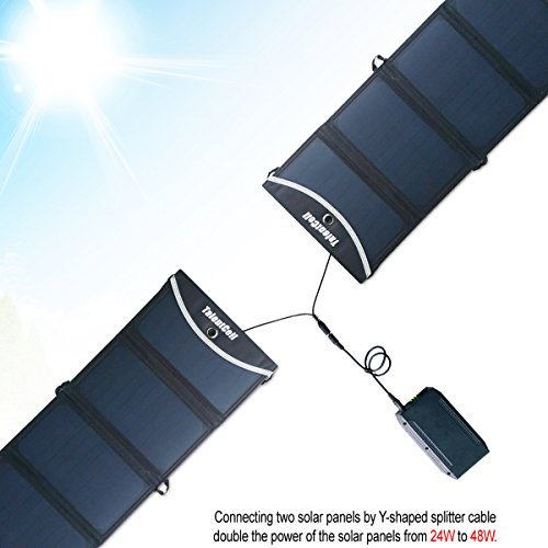 TalentCell 21W Foldable Solar Panel Charger with DC 18V and 5V USB Output for Charging All Types of 12V Rechargeable Batteries, Portable Power Station and Most 5V Devices