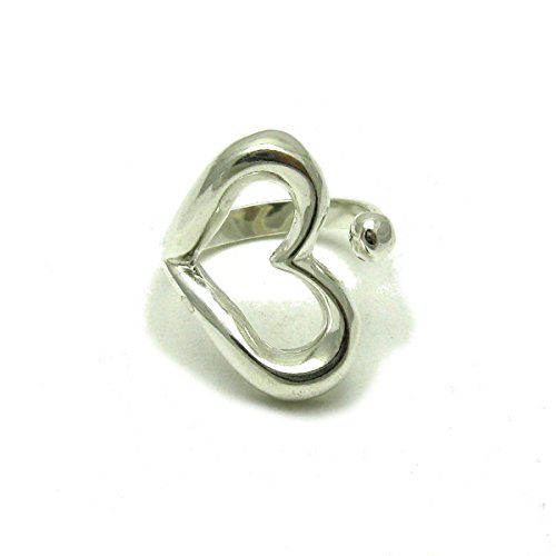 Bague coeur en argent massif 925 R001291, un symbole de tendresse gravé dans le métal précieux