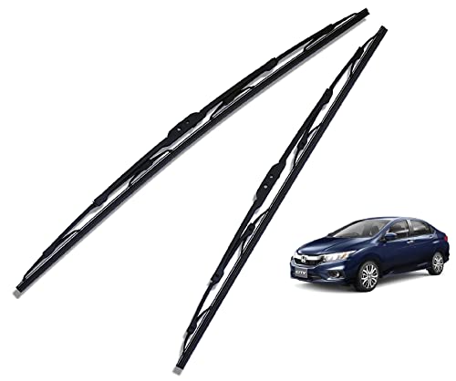 Image of Euro Care Metal Type Wiper Blade Compatibility with City 2017 (Model : 2017-Till Date) Windshield Car Wiper Blade Size D-24,P-14