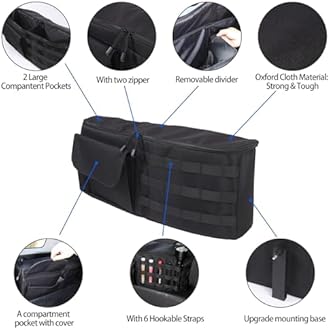 Fgtagtal Car Trunk Organizer Compatible with Toyota FJ Cruiser 2007-2021, Rear Left Storage Organizer Multi-Compartment Oxford Cloth Car Storage Bag Space Saving (Style B-1PCS)