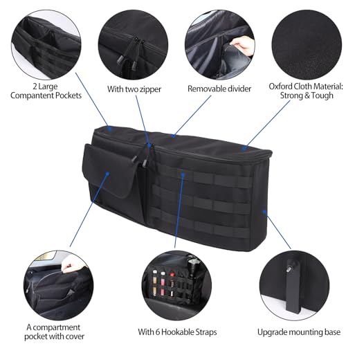 Fgtagtal Car Trunk Organizer Compatible with Toyota FJ Cruiser 2007-2021, Rear Left Storage Organizer Multi-Compartment Oxford Cloth Car Storage Bag Space Saving (Style B-1PCS)