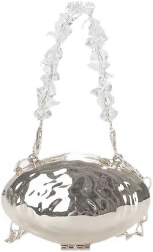 Acrylic Clutches Purse for Women Evening Bag Designers Handbag Crossbody Purse, Silver, Bohemian