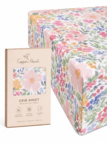 Image of Copper Pearl Premium Knit Crib Sheets for Boys and Girls - Breathable, Soft, Fitted for Standard Mattresses - Baby Registry or Shower Gift, Lark