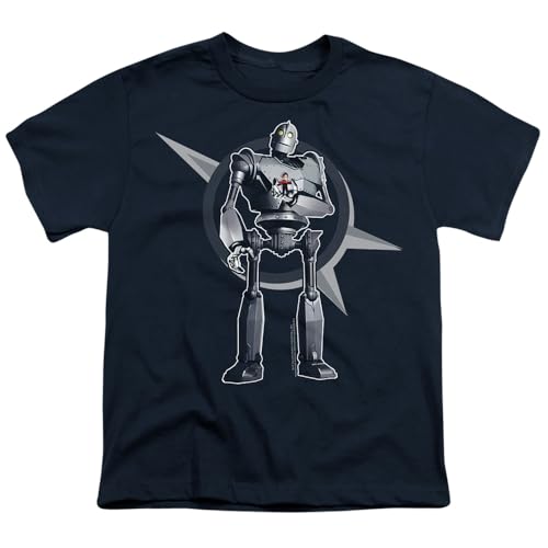 Popfunk The Iron Giant A Boy and His Robot Kids T Shirt (Small) for Youth Toddler Boys and Girls, Navy2