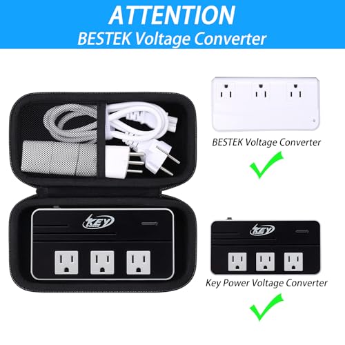 khanka Hard Carrying Case Replacement for Key Power 230-Watt Step Down 220V to 110V Voltage Converter/BESTEK Universal Travel Adapter 220V to 110V Voltage Converter, Case Only (Black)3