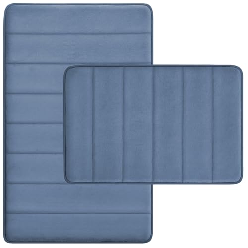 Memory Foam Bath Rugs Set 2pc, Non-Slip & Absorbent