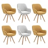 DESIGN UNIQUE: Alliant le style moderne du milieu du siècle à les pieds en bois massif robuste en chêne, cette fauteuil attire le regard et s'intègre parfaitement à tout intérieur. Dossier orné de coutures rappelant la forme d'un coquillage, pour une esthétique unique et élégante.