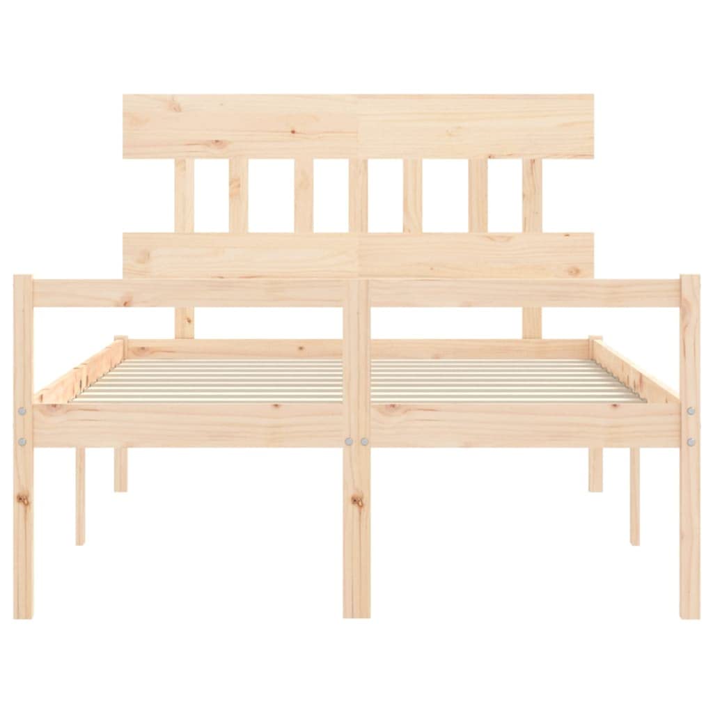 Seniorenbett aus Massivholz 120x200 cm mit Kopfteil und Fußteil sowie seniorengerechtem Lattenrost
