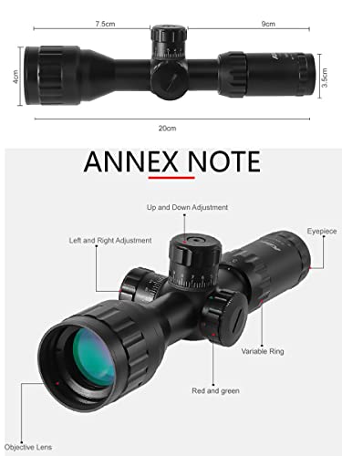 Paike 3-9X32 AOIR Rifle Scope mil-dot Reticle Red and Green Dot Illuminated Scope Hunting Optics - Image 6