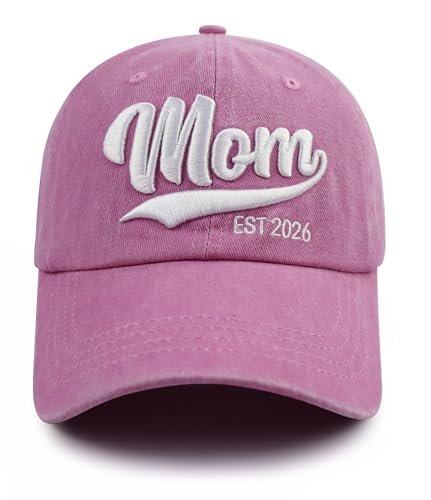 Image of 2PCS Mom and Dad EST 2026 Hat, 3D Embroidered Adjustable New Parents Gifts Baseball Cap