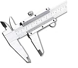 EduScope Vernier Caliper with Fine Wheel – Precision Measurement Tool for Inside, Outside, and Depth with Cast Iron Construction, Dual Graduation, Laser Engraved Scales