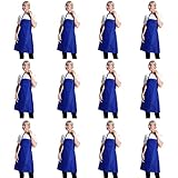 Picture of TSD STORY 12 Pcs Bib Blue Aprons for Women Men Unisex Adult with 2 Front Pockets, Chef Kitchen Server Grill Restaurant Cooking Baking Painting Waterproof Aprons Bulk (Blue, 12)…