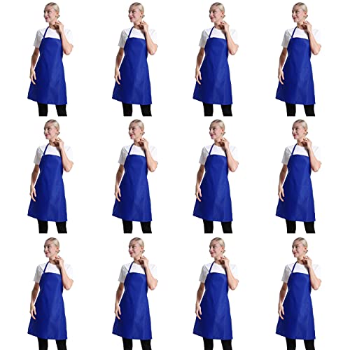 TSD STORY 12 Pcs Bib Blue Aprons for Women Men