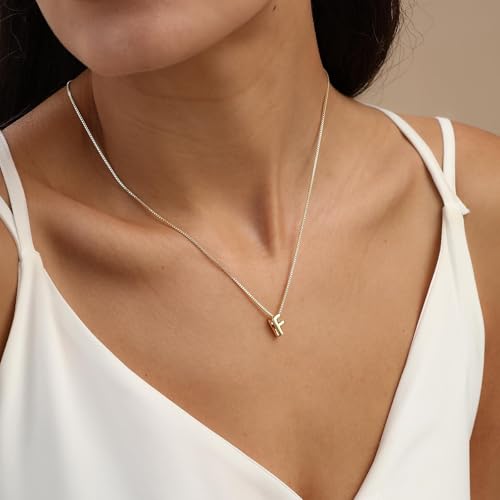 Image of Personalized Bubble Letter Initial Necklace, 14K Gold Plated, Dainty Pendant for Women, Trendy Gold Jewelry