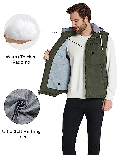 Image of ZSHOW Men's Puffer Vest Removable Hooded Vest Outdoor Winter Vest