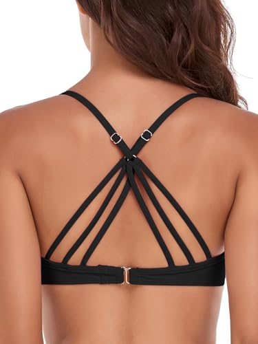 Women's Push Up Bikini Top Twist Front Underwire Molded Soft Pads Vintage Bikini Swimsuits Tops4