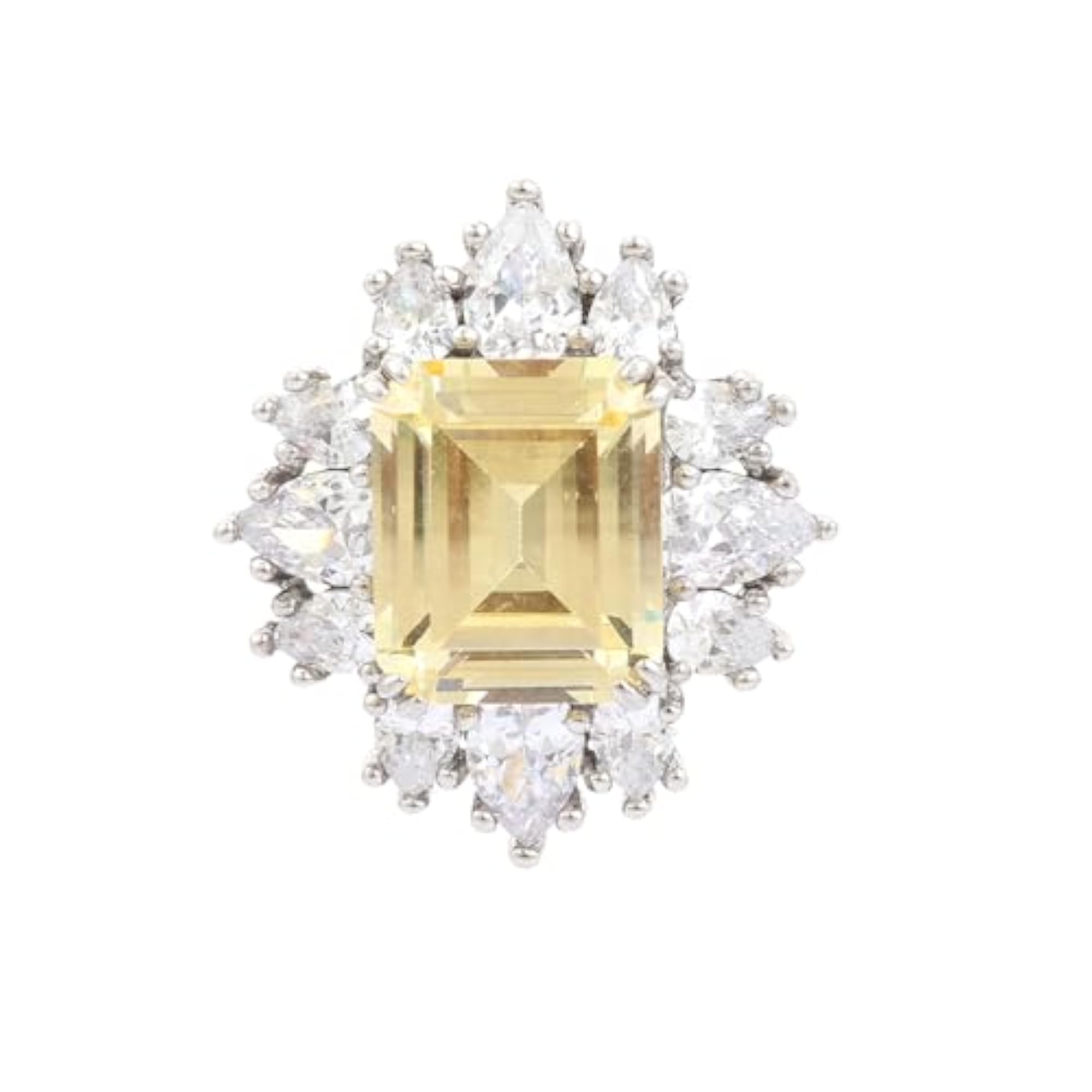Yellow American Diamond Spike Earrings with Sparkling CZ Crystals