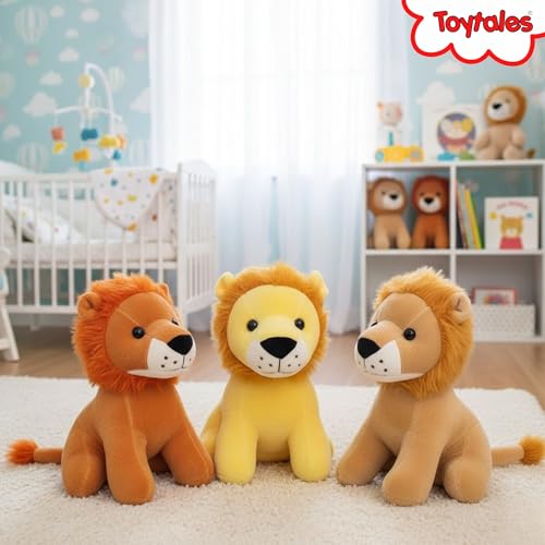 Image of TOYTALES Baby Lion Soft Toy for Kids | Cute Plush Stuffed Animal for Boys & Girls | Huggable Jungle Lion Teddy Bear | Small Cuddly Gift Toy for Toddlers & Babies