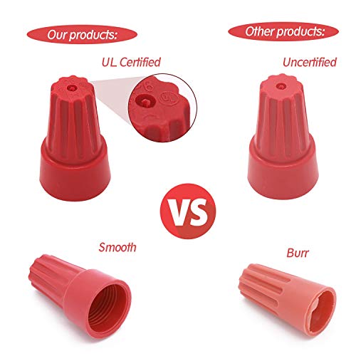 Romeda 180PCS wire Nuts, Insulating Insert Twist Electrical =Connectors with Spring, Portable Caps for Quick Connection, Colorful Wire Caps Electrical