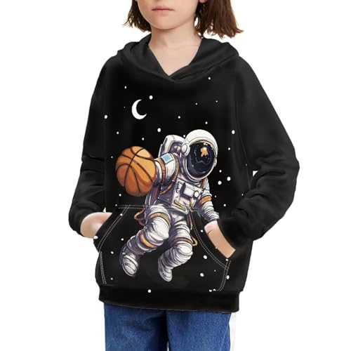 Kids Hoodies Pullover 3D Astronaut Basketball Sweatshirt Jumpers Tops for Boys Girls 6-16 Years Old4