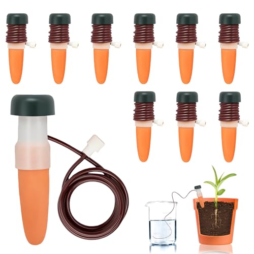 FANGCCC 10 Stück Automatisches Bewässerungssystem für Pflanzen, Selbstbewässerung Tonkegel für Topfpflanzen Balkon & Zimmerpflanzen Urlaubsbewässerung Indoor Outdoor (Orange-10PCS)