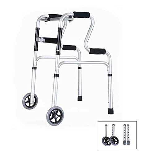 SSNG Aide à la Marche pour Les Personnes âgées, Pliage sûr et fiable, adapté aux Personnes handicapées, Personnel de rééducation, Hauteur du Cadre réglable, antidérapant, Déambulateur Adulte(M)