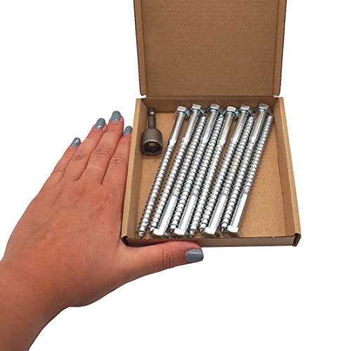 SKIR'CO (10 pcs) DIN 571 Zinc Plated Steel Hexagon Wood Screws M8 x 120 mm, Coach Screws, Hex Screw, Lag Bolts (With Magnetic Hex Bit) - Image 4