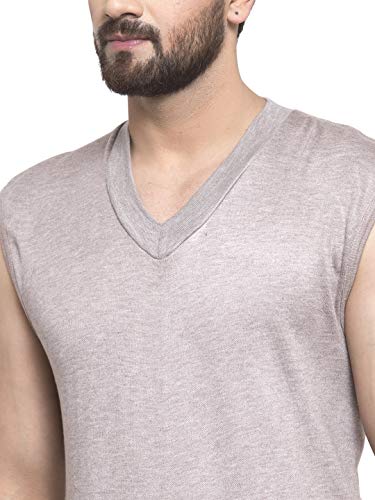 Image of UZARUS Men's Sleeveless Solid V Neck Thermal TOP