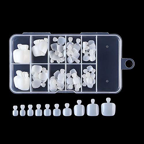100Pcs Fake Nails Beauty Tools Manicure Toes False Nail Tips 3Colors UV Gel Acrylic Artificial(Natural-100PCS-Box)