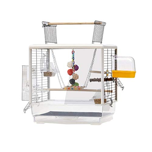 XXXXW Hanging Birdcage Small Sized Birds Travel Cage Pet Home Open Top Bird Cage for Budgie Lovebirds 61 cm High, Ornamental Bird cage with Toys Birdhouses (Color : A)