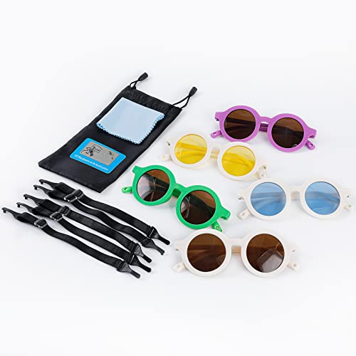 azuza Silicon Kids Sunglasses Unbreakable Polarized UV400 with Cute Car Case For Toddler Boys and Girls 2-124