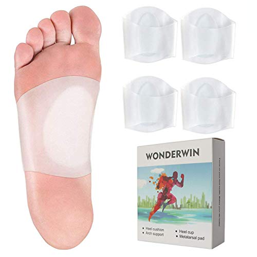 Gel Arch Supports for Plantar Fasciitis, Flat Feet, Fallen Arches, 2 Pairs of Soft Silicone Clear Reusable Arch Sleeves Wrap with Padded Cushions M8.5-12 / W9.5-13 - Large