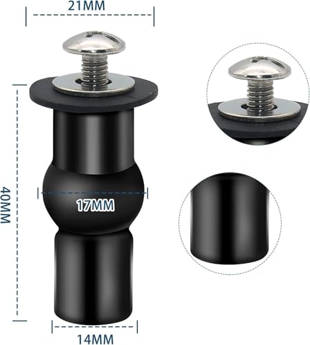 Image of MHS Hydraulic Soft Closing Toilet Seat Cover Fixing Screws | Universal Top Mount Hinges Screws & Blind Hole Nuts | SS 304 Brass Rubber Anti-Rust Fittings (2 Pair, EPDM Rubber Fitting Regular)