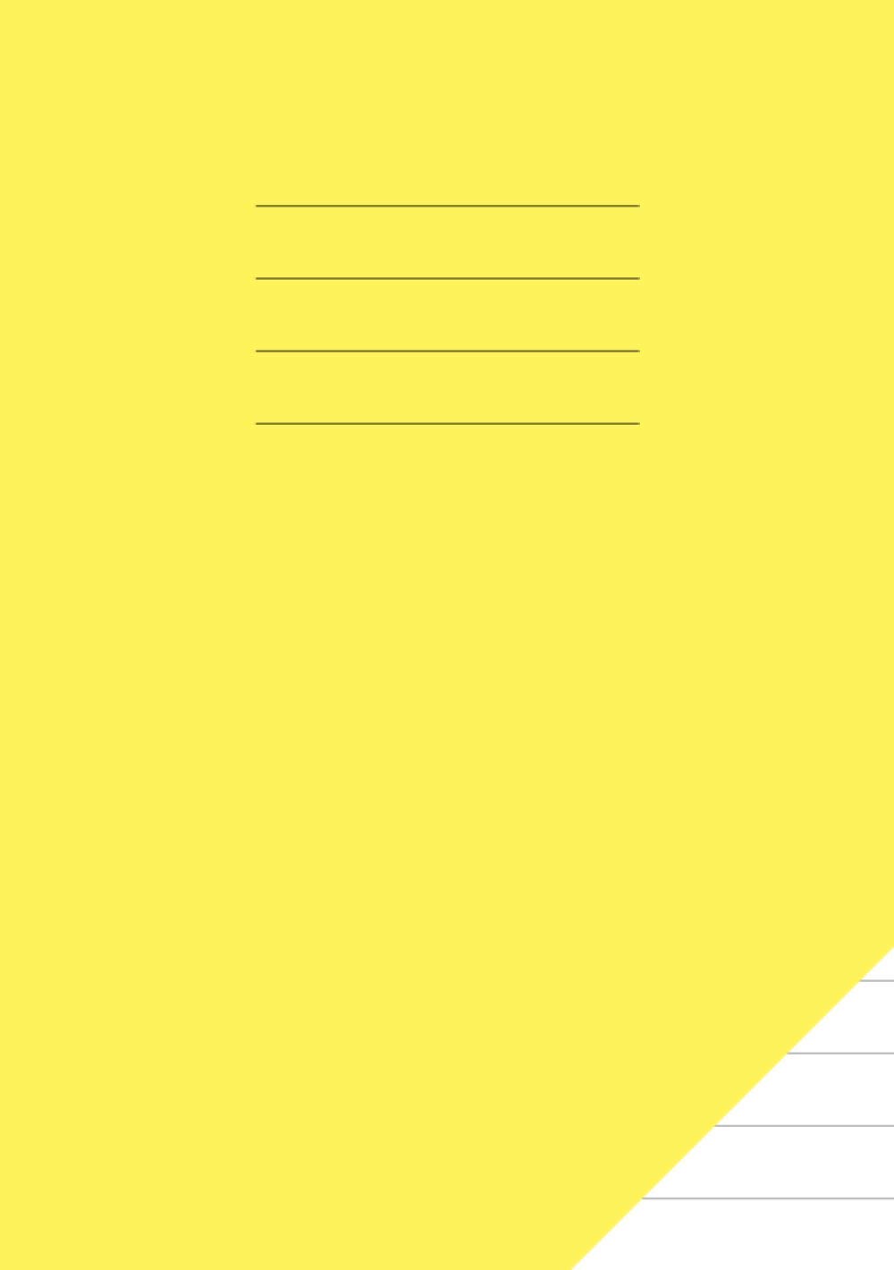 A5 Exercise Book 12mm Ruled: Simple Lined Jotter / Notebook for School with Yellow Cover